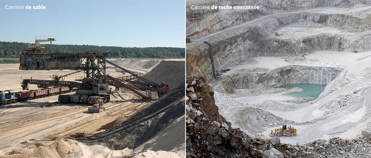 Les matériaux de carrières dont la roche et le sable
