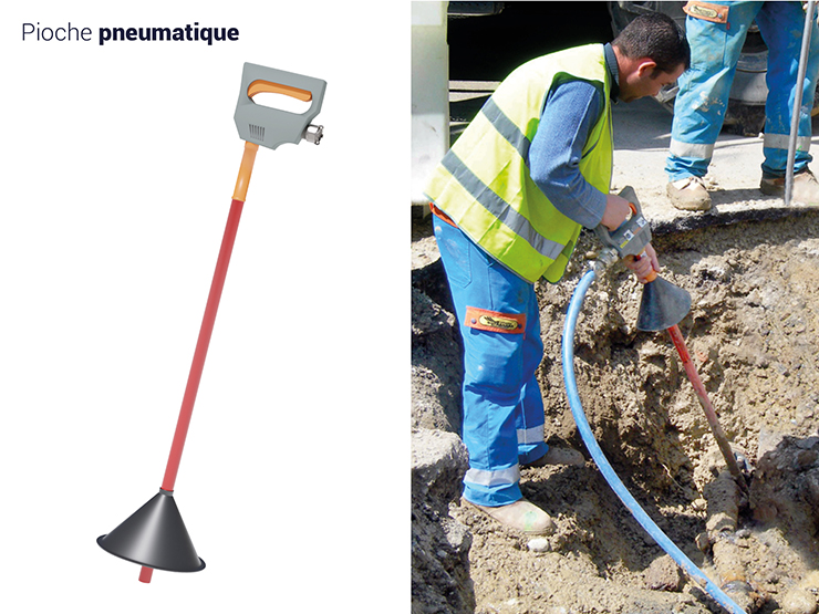 Le terrassement manuel à l'aide d'une pioche pneumatique