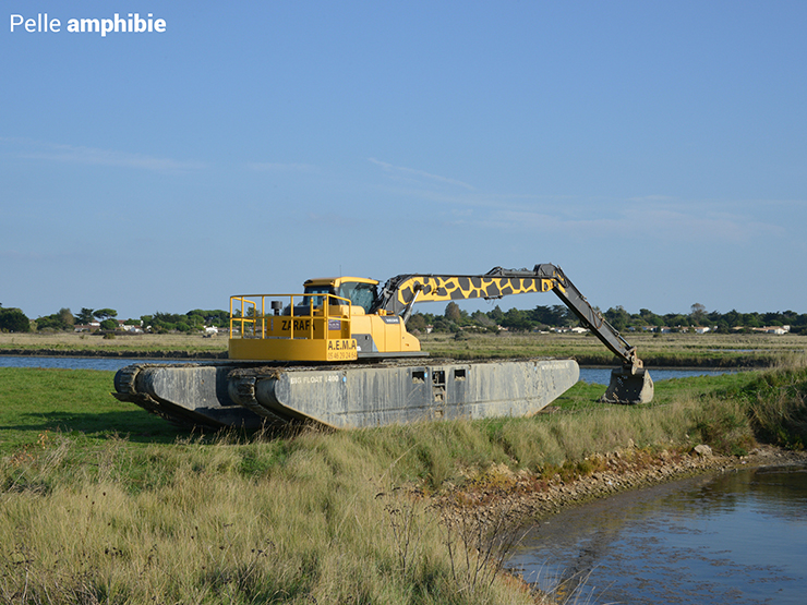 La pelle amphibie pour curer les chenaux