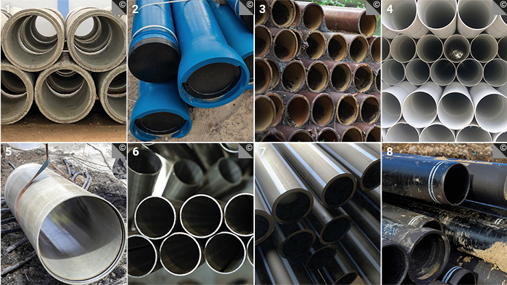 Les matériaux constitutifs des réseaux d’assainissement dont le PRV