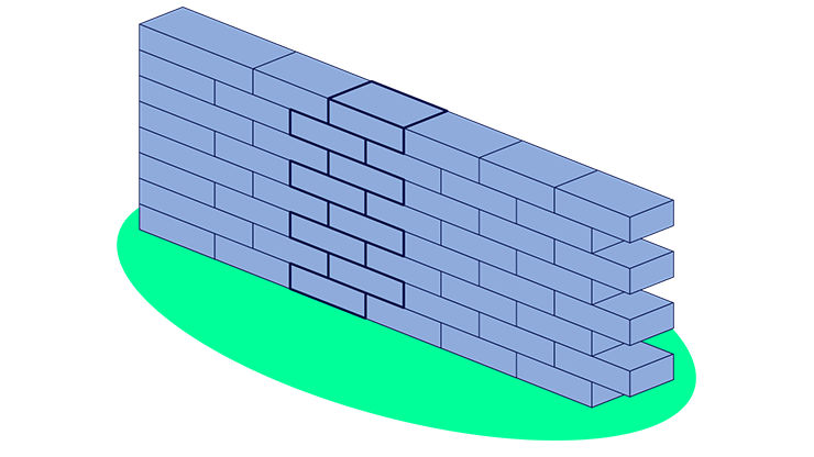 Exemple d'un appareillage de pierres réglé