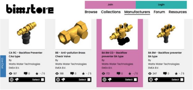 Un exemple de bibliothèque d'objets BIM