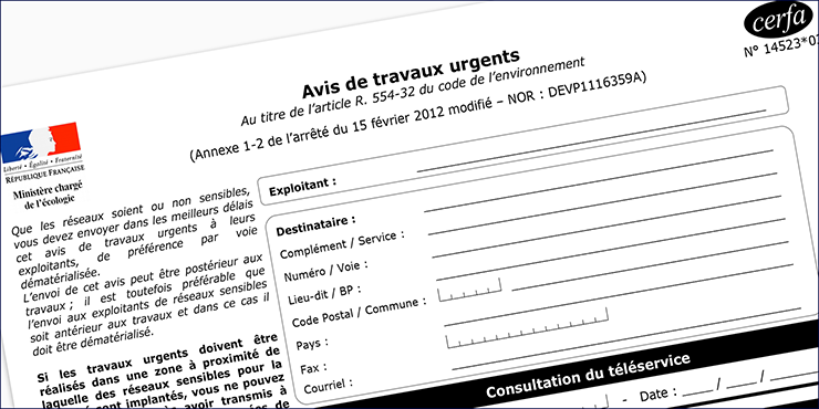 L'avis de travaux urgents
