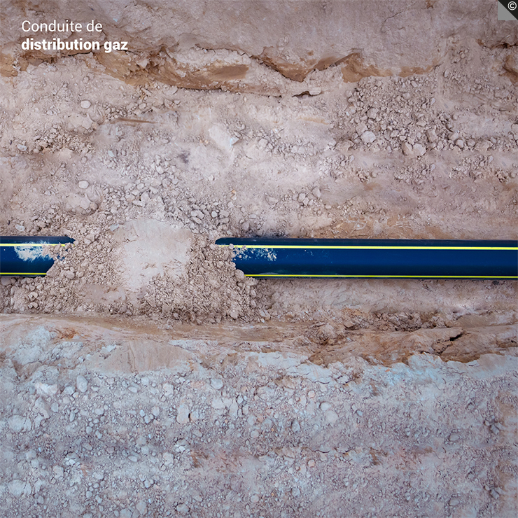 Une conduite de distribution de gaz